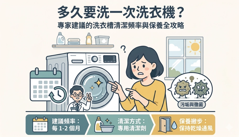 多久要洗一次洗衣機？專家建議的洗衣槽清潔頻率與保養全攻略